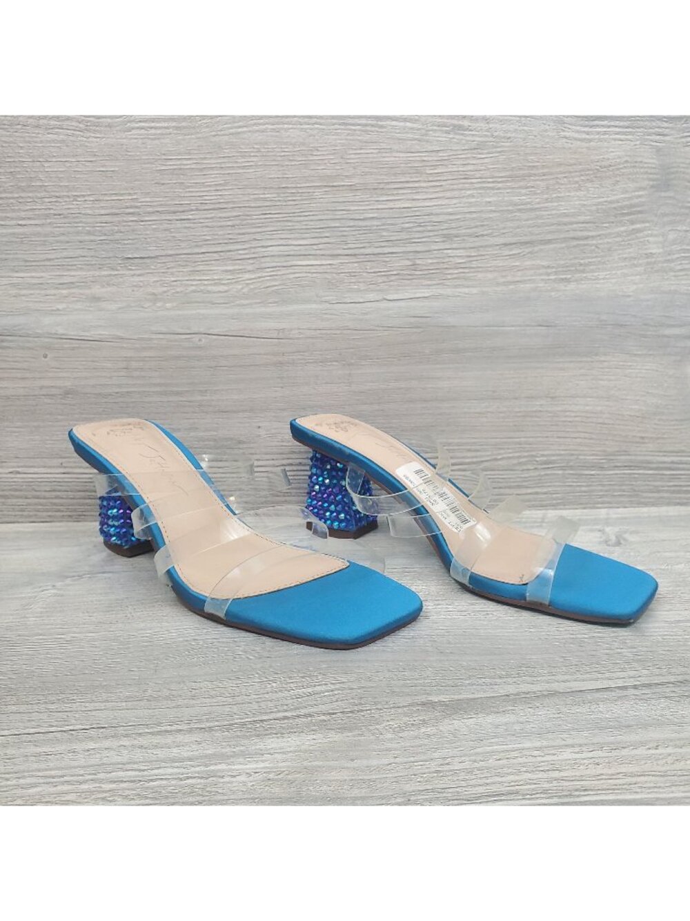 Betsey Johnson Capri blue rhinestone heels